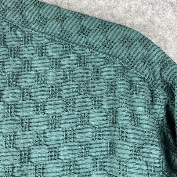 Vintage Guess Georges Marciano Shirt Mens 2 Green Textured Button Up 80s USA - Picture 5 of 15